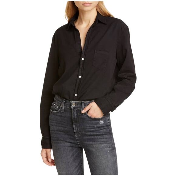 Frank & Eileen NWOT Eileen Woven Button Up in Blackout Stonewashed Denim Size XS - Picture 2 of 13